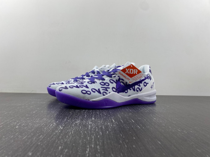 nike kobe 8 protro "white/court purple" fq3549-100