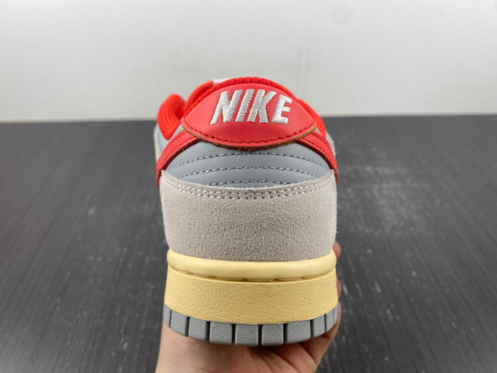 nike dunk low "grey/red" athletic department fj5429-133