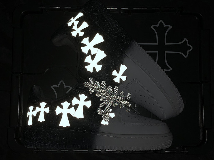 Ch*0me He**ts x nike air force 1 low 07 white/grey/black cw2288 111
